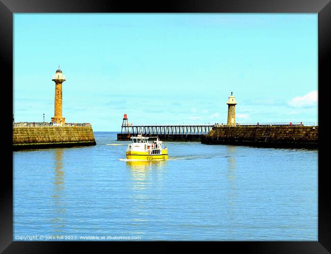 The Twin Piers, Whitby, Yorkshire. Framed Print by john hill