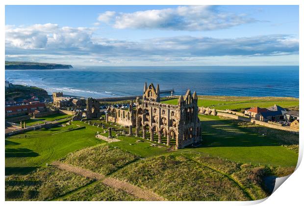 Whitby Abbey Aerial View Print by Apollo Aerial Photography