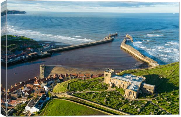 Church of St Marys Whitby Canvas Print by Apollo Aerial Photography