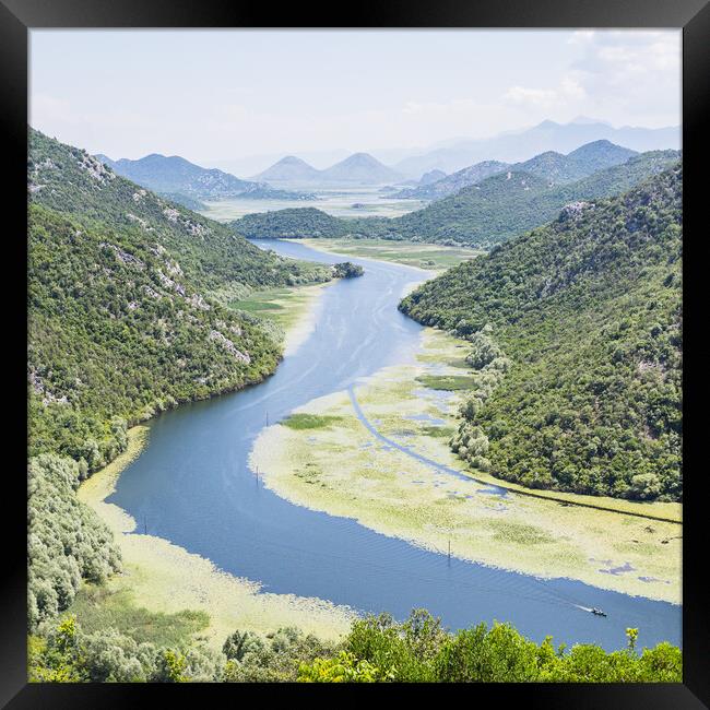 Green and blue view to Lake Skadar Framed Print by Jason Wells
