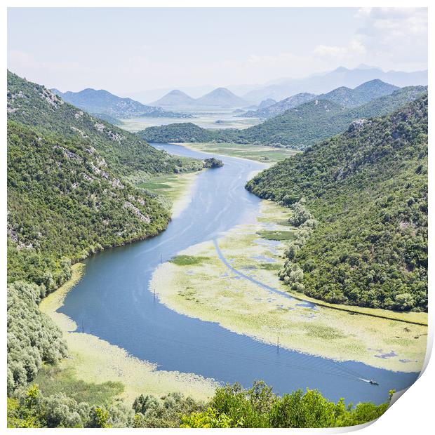 Green and blue view to Lake Skadar Print by Jason Wells