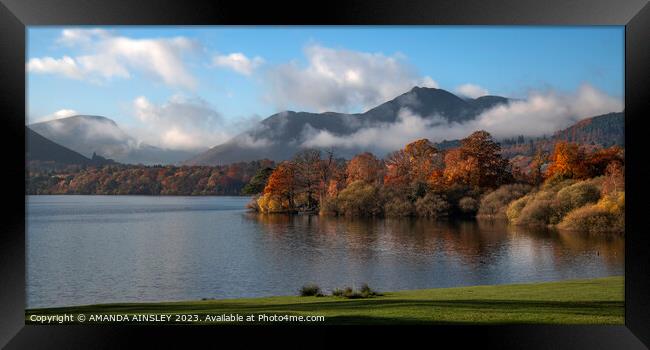 Misty Autumn Morning on Derwent Water Framed Print by AMANDA AINSLEY