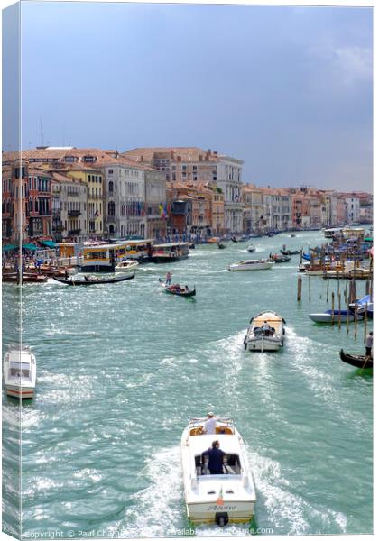 The Grand Canal in Venice, Italy, a perfect place to enjoy the beauty of the city Canvas Print by Paul Chambers