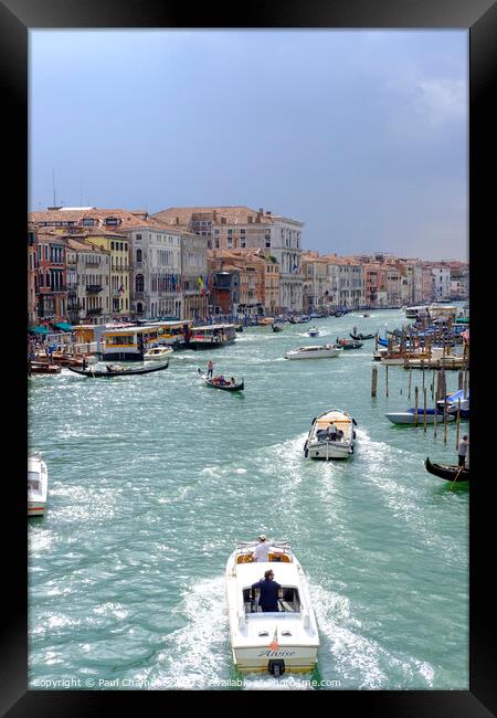The Grand Canal in Venice, Italy, a perfect place to enjoy the beauty of the city Framed Print by Paul Chambers