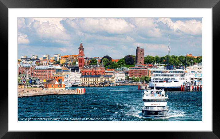 Helsingborg Cityscape Framed Mounted Print by Antony McAulay