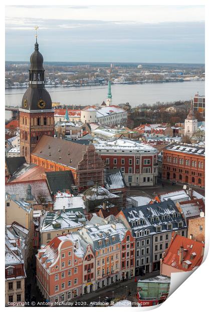 Riga Aerial View Print by Antony McAulay