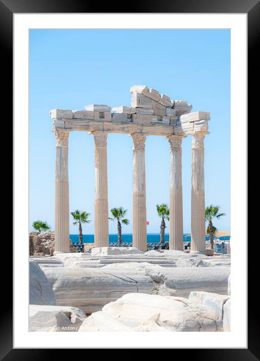 Side Temple of Apollo Framed Mounted Print by Antony McAulay