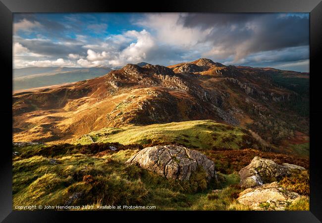 Autumn Snowdonia mountains Framed Print by John Henderson