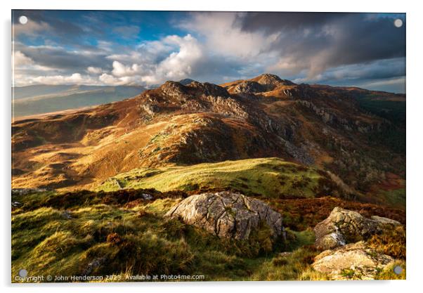 Autumn Snowdonia mountains Acrylic by John Henderson