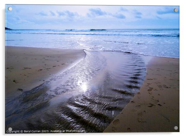 Perranuthnoe beach Cornwall  Acrylic by Beryl Curran