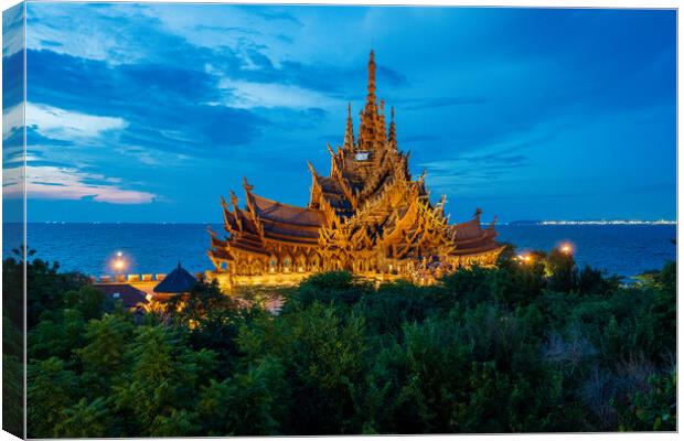The Sanctuary of Truth Museum in Pattaya District Chonburi Thailand Asia Canvas Print by Wilfried Strang
