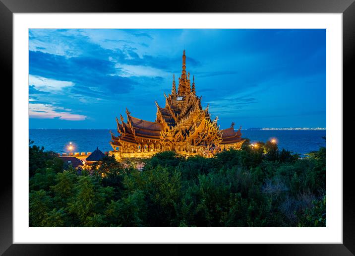 The Sanctuary of Truth Museum in Pattaya District Chonburi Thailand Asia Framed Mounted Print by Wilfried Strang