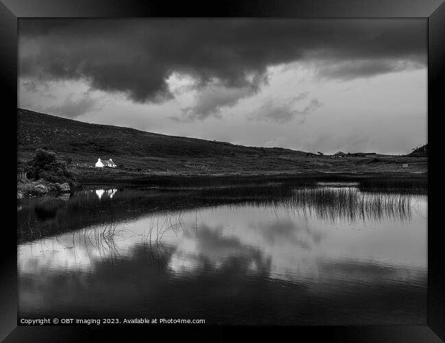 Loch Reflection At Applecross Beyond The Bealach Na Ba West Highland Scotland Framed Print by OBT imaging