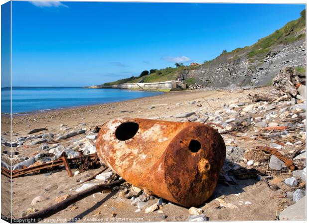 Old Rusted Objects at Lyme Regis Dorset Canvas Print by Susie Peek
