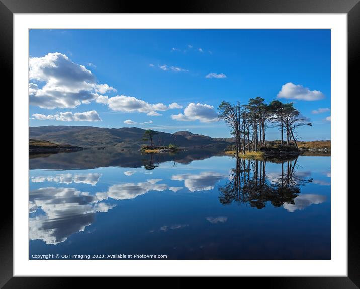 Loch Assynt Reflections Sutherland North West Scottish Highlands  Framed Mounted Print by OBT imaging
