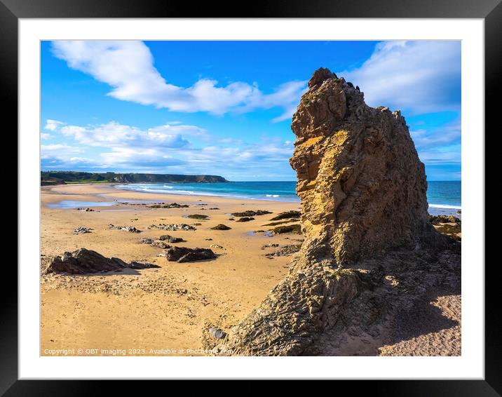 Cullen Beach Bay & Majestic Quartzite Rock Morayshire Scotland Framed Mounted Print by OBT imaging