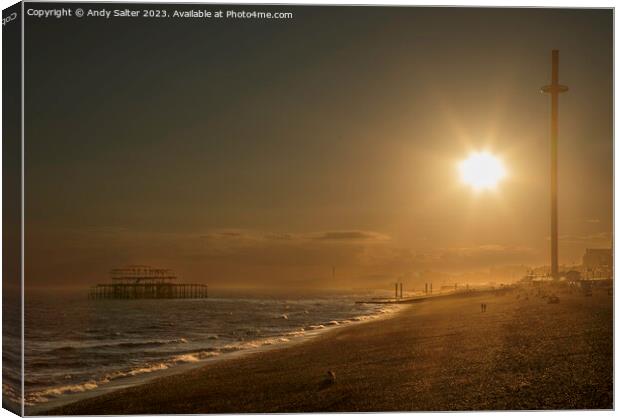 Sunset over Brighton Canvas Print by Andy Salter
