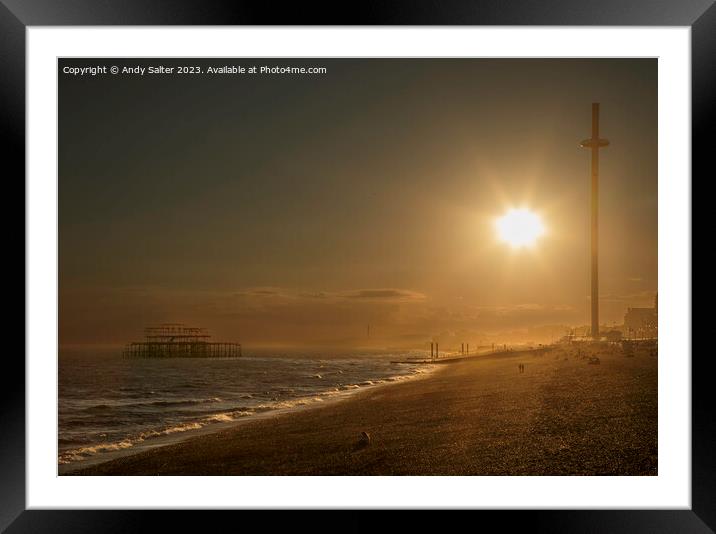 Sunset over Brighton Framed Mounted Print by Andy Salter