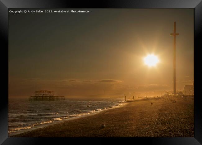 Sunset over Brighton Framed Print by Andy Salter
