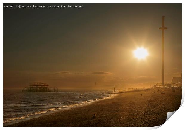 Sunset over Brighton Print by Andy Salter