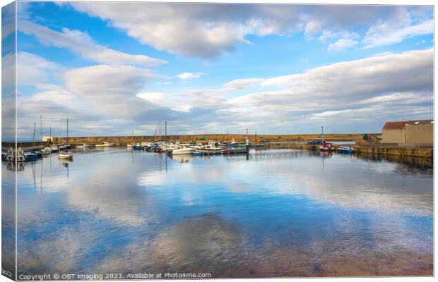 Hopeman Harbour Reflections Morayshire North East  Canvas Print by OBT imaging