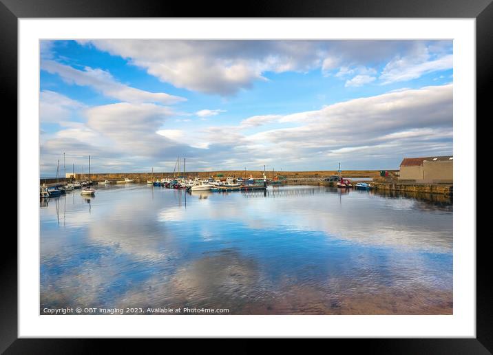 Hopeman Harbour Reflections Morayshire North East  Framed Mounted Print by OBT imaging