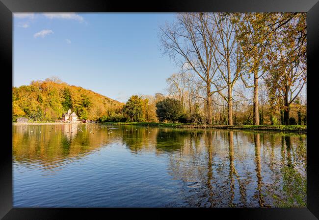 Autumn colours and reflections - Swanbourne Lake,  Framed Print by Malcolm McHugh