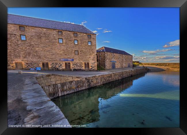 Portsoy Harbour Portsoy Aberdeenshire 17th Century Building Reflections Framed Print by OBT imaging