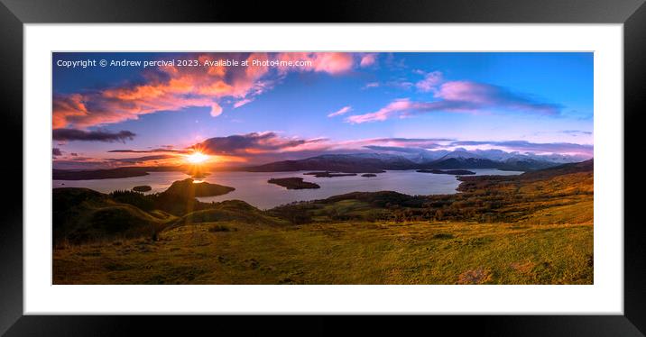 conic hill sunset Framed Mounted Print by Andrew percival