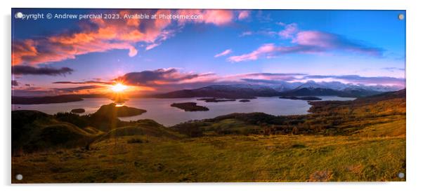 conic hill sunset Acrylic by Andrew percival