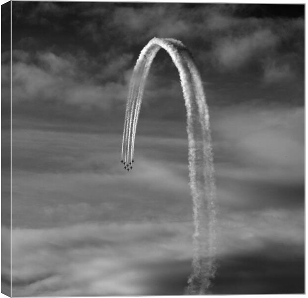 The Red Arrows in Monochrome Canvas Print by Ross McNeillie