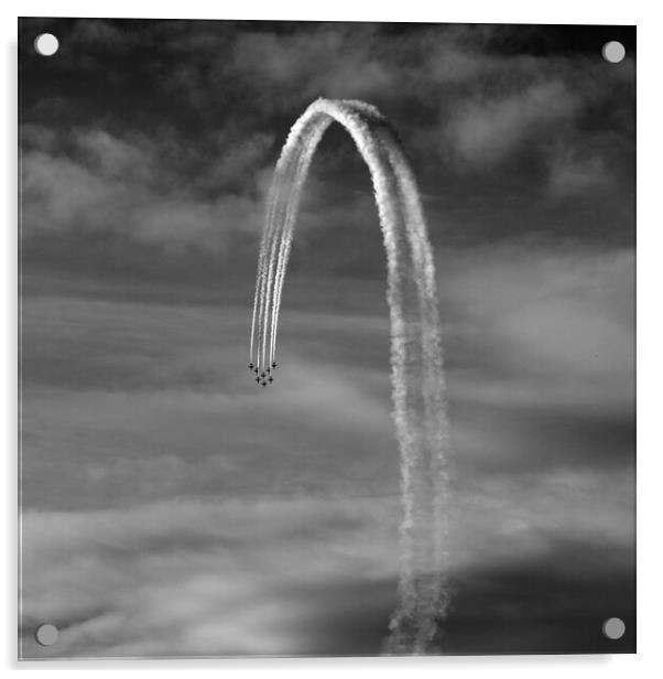 The Red Arrows in Monochrome Acrylic by Ross McNeillie