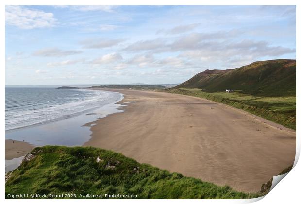 Rhossili Beach Wales. Print by Kevin Round