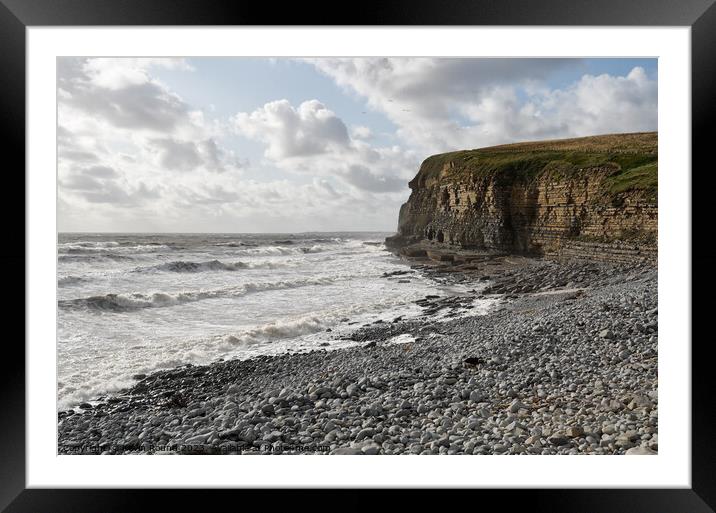 Dunraven Bay Wales Framed Mounted Print by Kevin Round