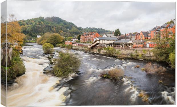 Llangollen railway station by the River Dee Canvas Print by Jason Wells