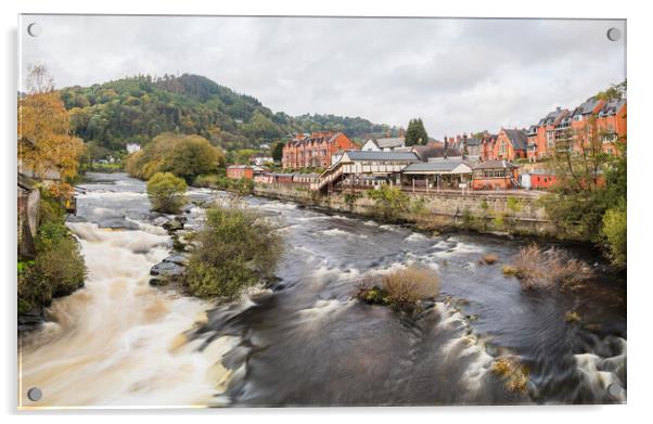 Llangollen railway station by the River Dee Acrylic by Jason Wells