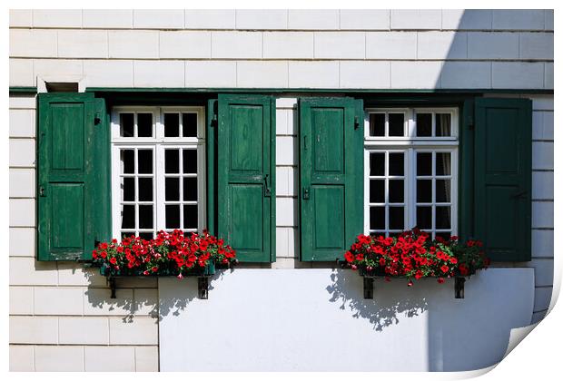Windows in Monschau Print by Olga Peddi