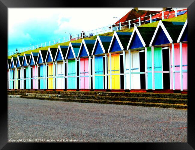 Beach Huts at Bridlington, Yorkshire. Framed Print by john hill