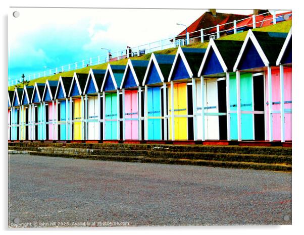 Beach Huts at Bridlington, Yorkshire. Acrylic by john hill