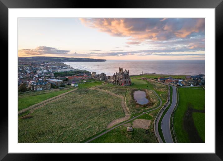 The Abbey at Whitby Framed Mounted Print by Apollo Aerial Photography