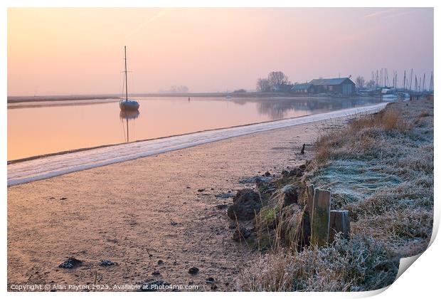 Dawn at Faversham creek on a cold morning Print by Alan Payton
