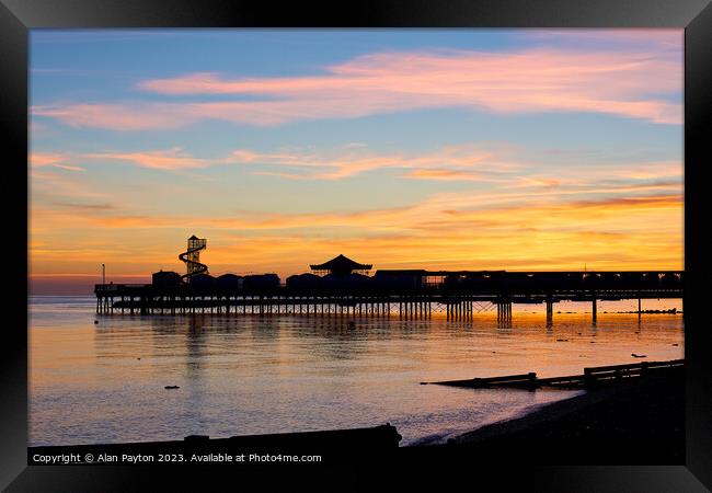Dawn at Herne Bay pier Framed Print by Alan Payton