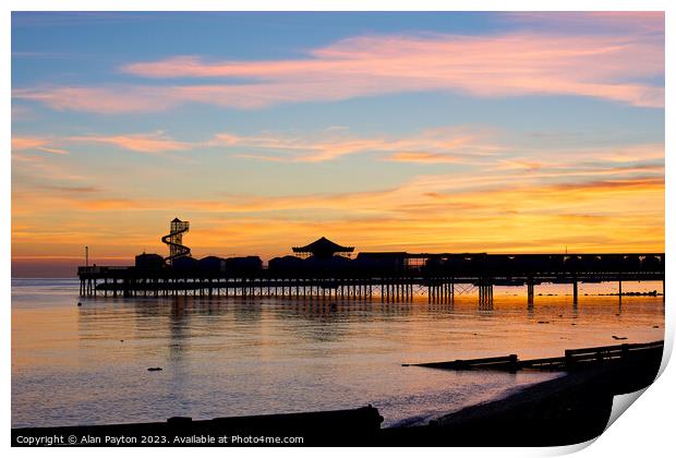 Dawn at Herne Bay pier Print by Alan Payton