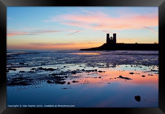March Dawn at Reculver towers Framed Print by Alan Payton