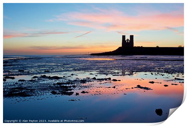 March Dawn at Reculver towers Print by Alan Payton