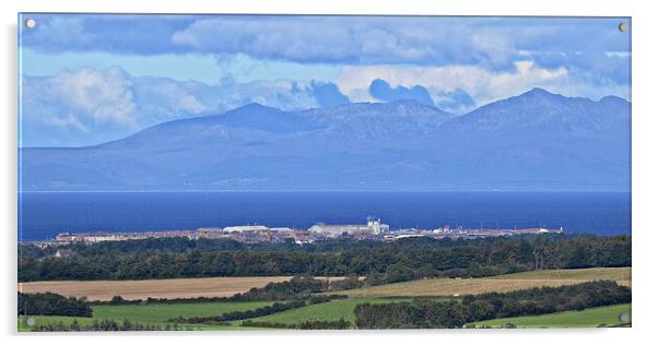 A view over Troon to Arran Acrylic by Allan Durward Photography