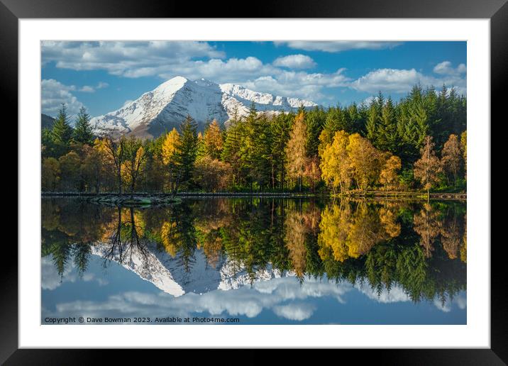 Autumn Reflection on Glencoe Lochan Framed Mounted Print by Dave Bowman