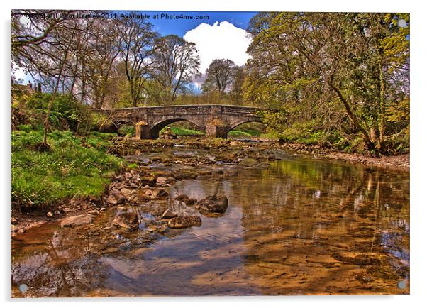 The Bridge at Arncliffe Acrylic by Trevor Kersley RIP