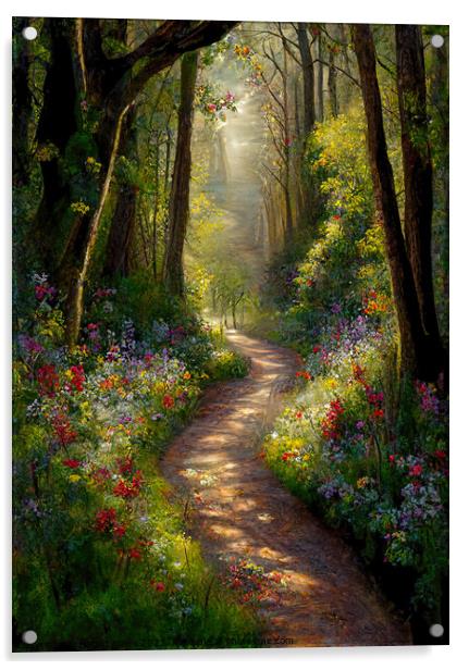 Spring Woodland I Acrylic by Harold Ninek