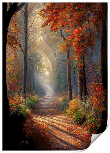 Autumn Woodland III Print by Harold Ninek